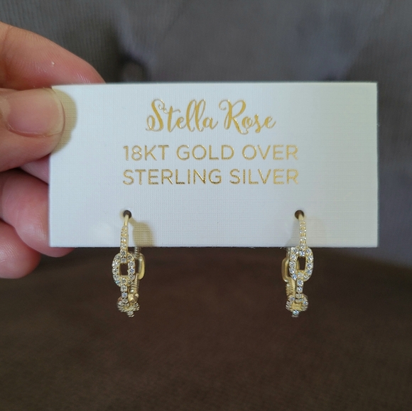 ✨️HP✨️Stella Rose🌹Gold💛 Chain🔗 Link Hoop Earrings - Picture 10 of 14